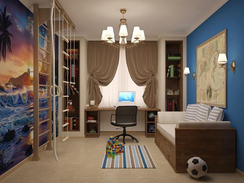 Дизайн интерьера комнаты для мальчика