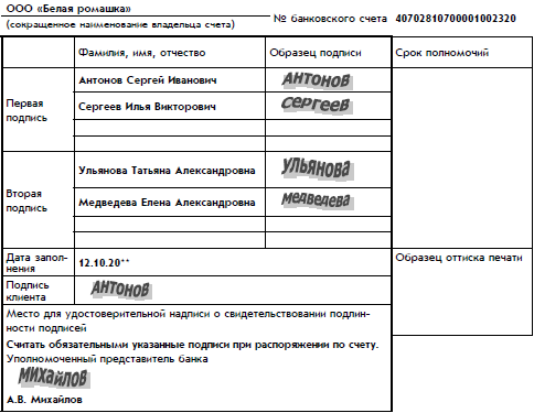 Банковская карточка с образцами подписей. Банковская карточка пример заполнения. Банковская карточка юридического лица образец. Банковская карточка с образцами подписей образец заполнения. Образец банковской карточки с образцами подписей и оттиска печати.